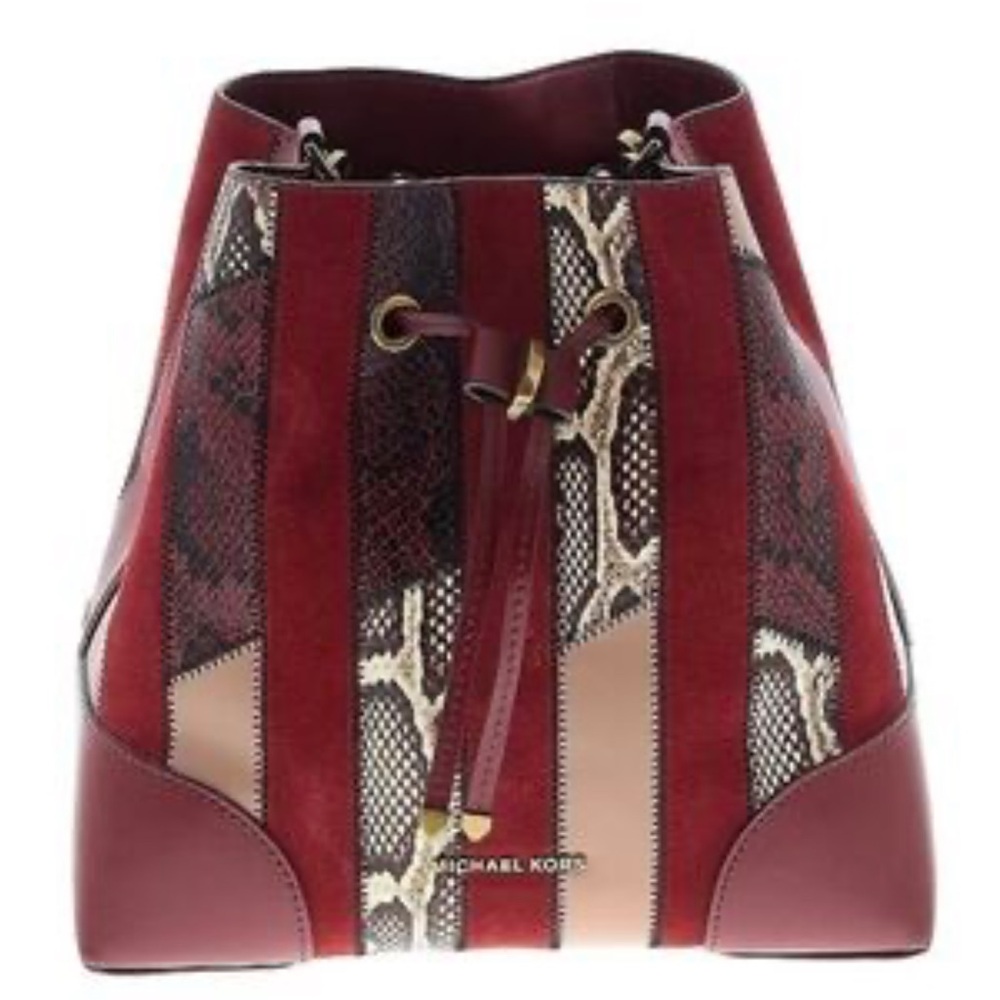 Michael Kors Burgundy and Brown Satchel